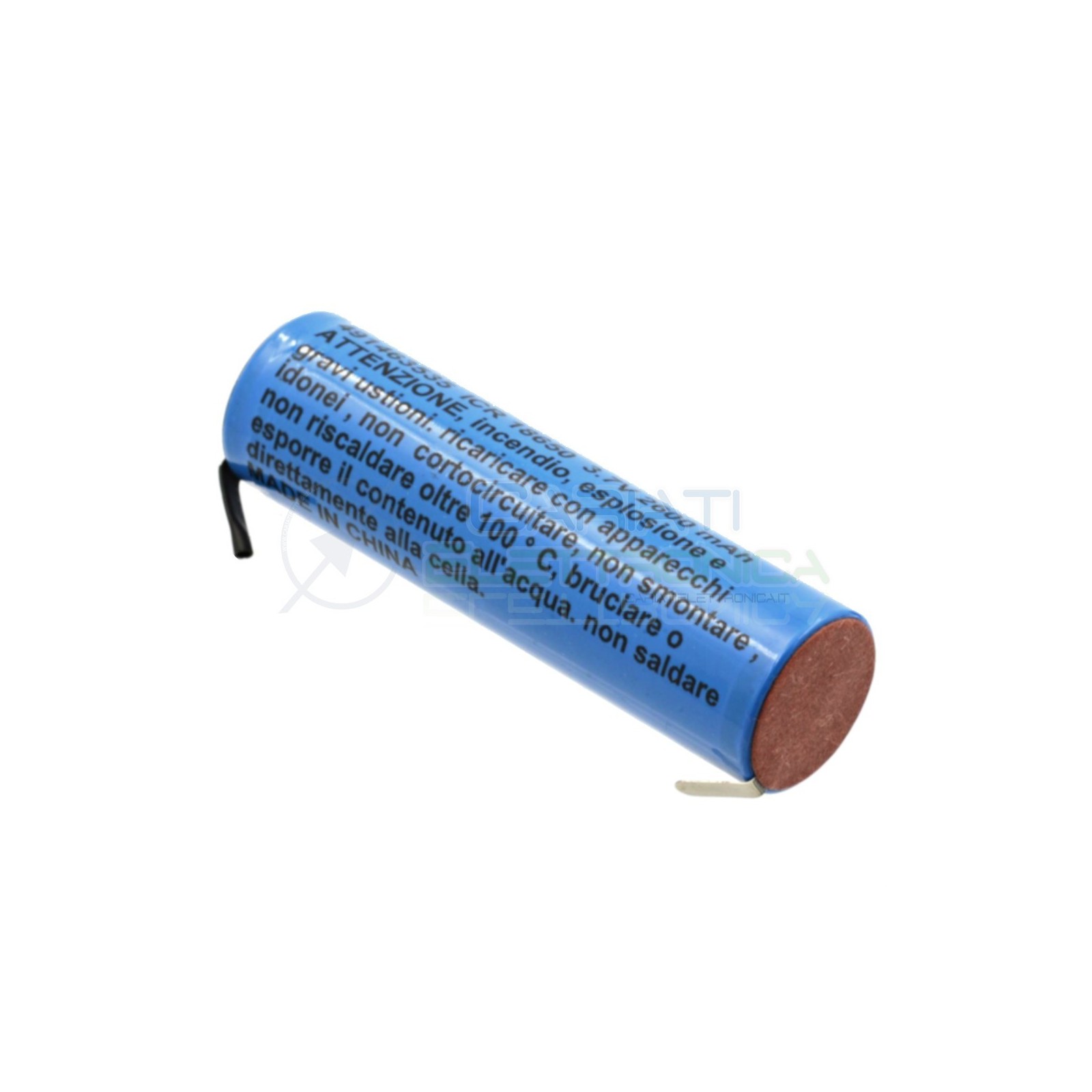 BATTERIA RICARICABLE PILA 18650 2600mah 3.7v li-ion MKC con terminali a saldareMKC