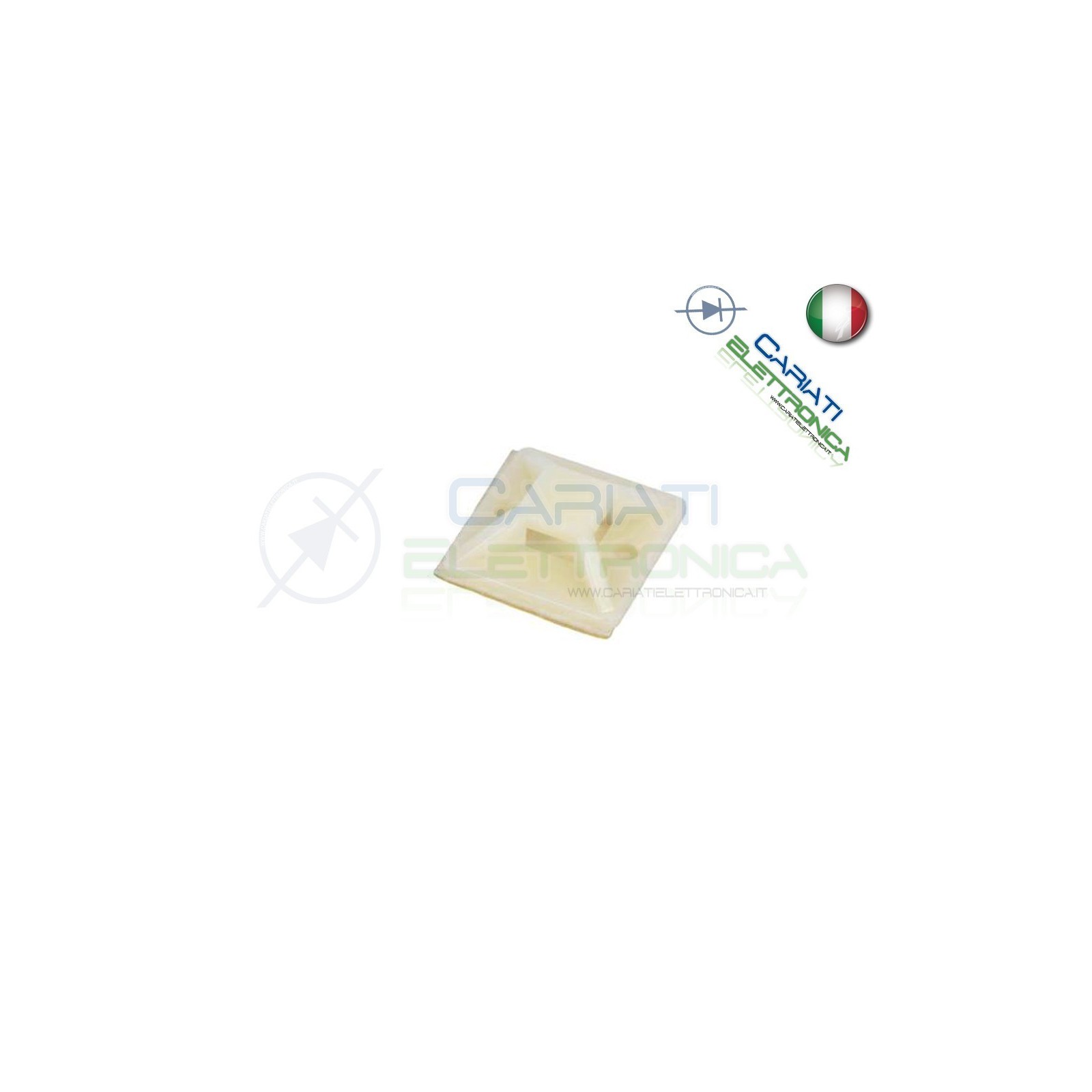 100 PEZZI Supporto Adesivo per Fascette Cablaggi PortaFascette 20 x 20 mm Generico