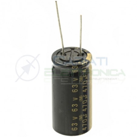 Condensatore elettrolitico 470uF 63V 18X35mm 85° Passo 7,5mm Elna Elna