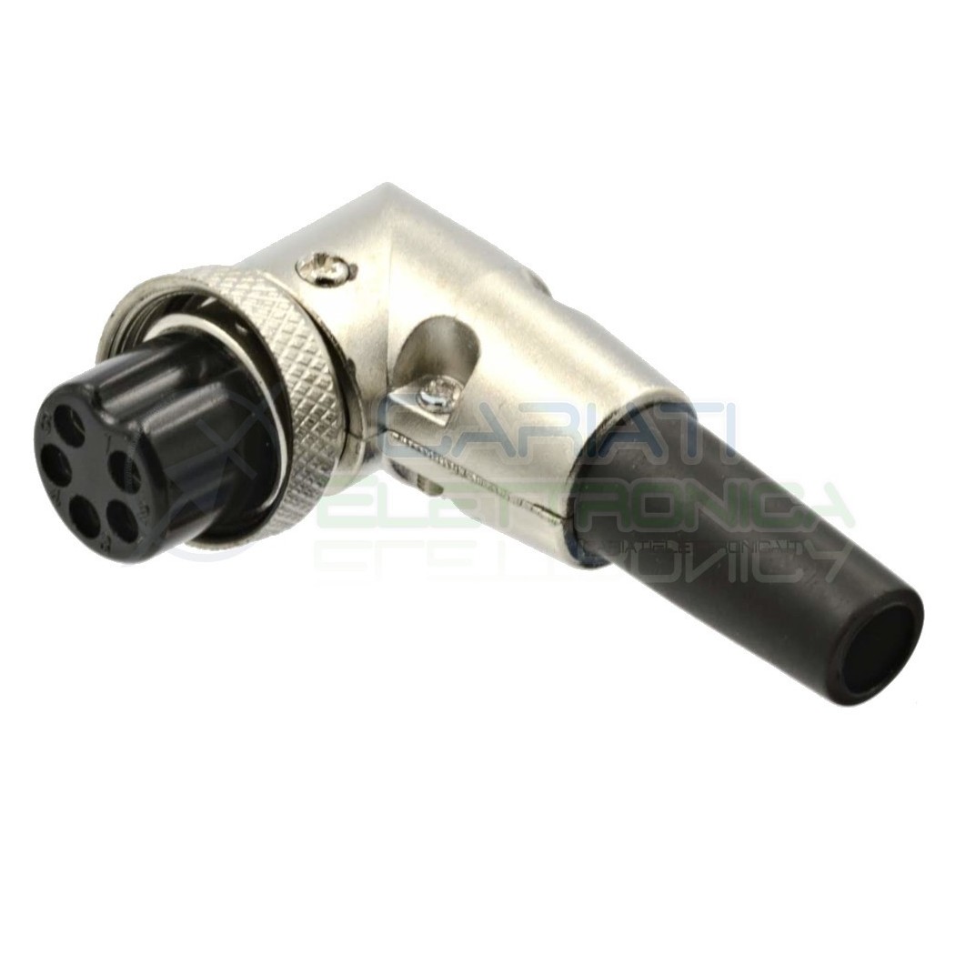 SPINA PRESA MICROFONICA 5 POLI 90 Gradi CONNETTORE VOLANTE