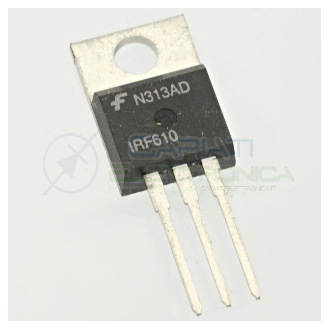 2 PEZZI TRANSISTOR MOSFET Fairchild IRF610 Canale N TO-220 3,3A 200V 36WATT