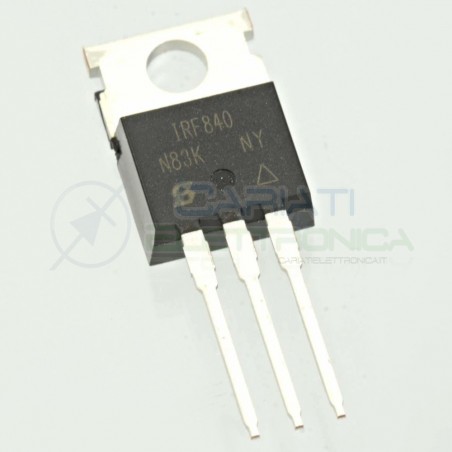 1 PEZZO TRANSISTOR MOSFET Vishay IRF840 N-FET 500V 8A 125WATT TO-220