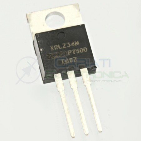 2 PEZZI TRANSISTOR MOSFET IOR IRLZ34N Canale N 55V 30A 68WATT TO-220
