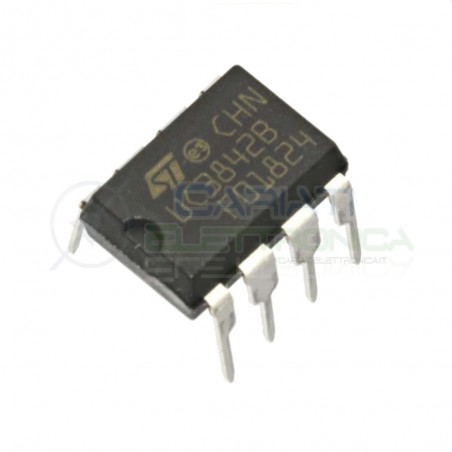 2 PEZZI Controller PWM in corrente UC3842B 1 canalie 1 A flyback 500 kHz DIP8ST MICROELECTRONICS