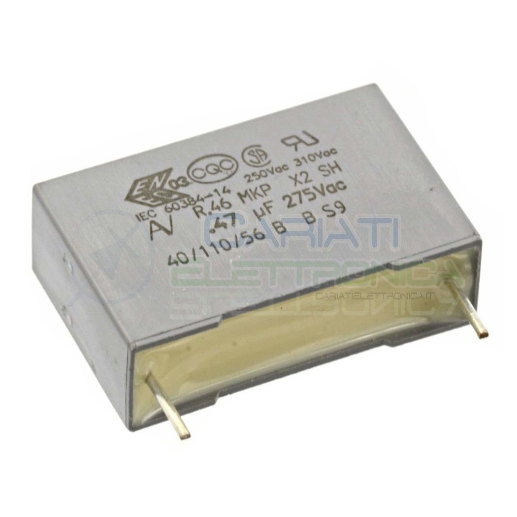 1 PEZZO Condensatore in Polipropilene R46 MKP X2 470nF 0,47 560V Passo 22,5mm 10%
