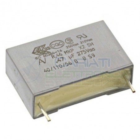 1 PEZZO Condensatore in Polipropilene R46 MKP X2 470nF 0,47 560V Passo 22,5mm 10%