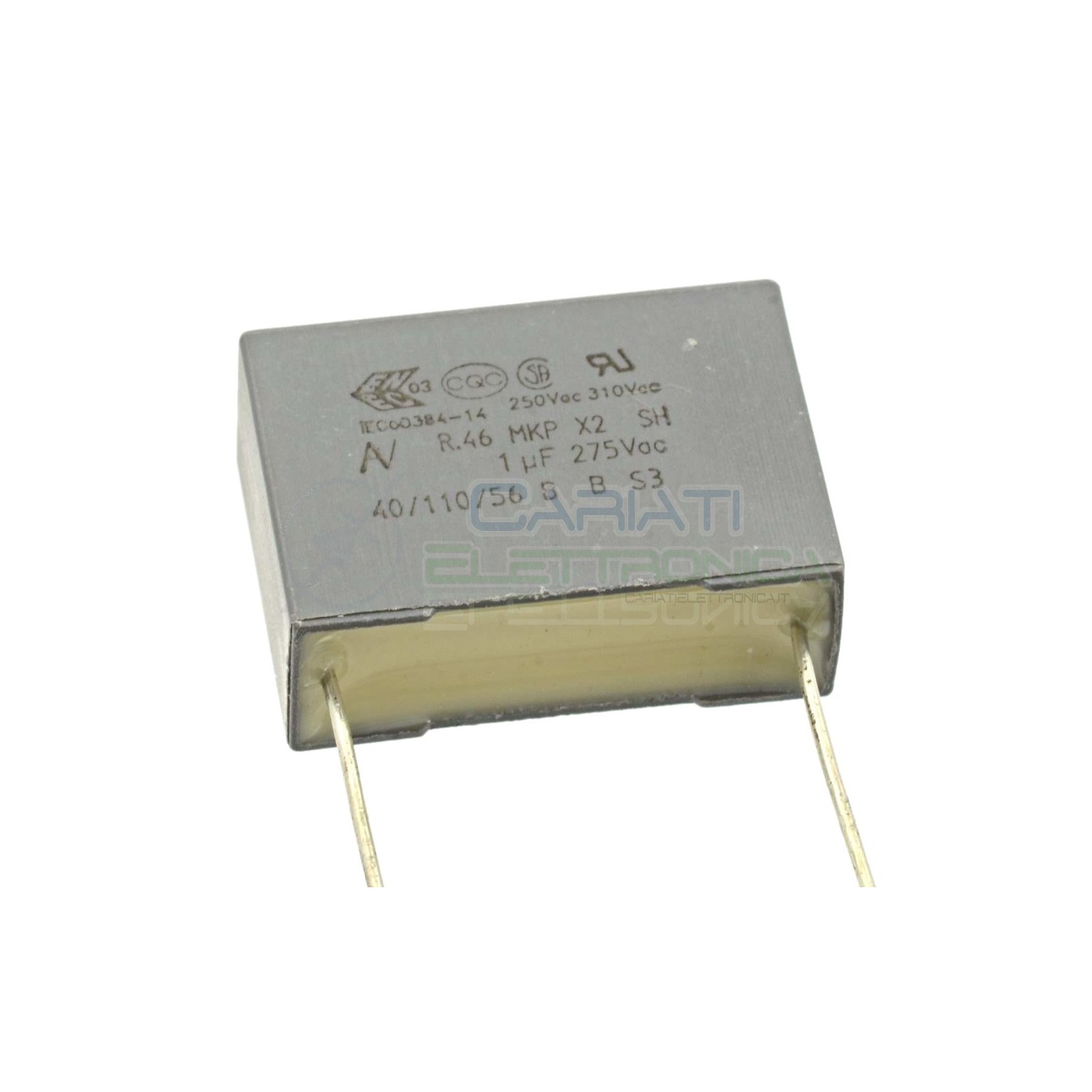 Condensatore in Polipropilene R46 X2 1uF 1 uF 275V Passo 22,5mm 20% Kemet