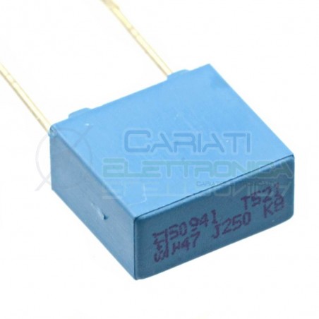 Condensatore in Poliestere MKT 470nF 0.47uF 250V Passo 10mm 10% B32521 EPCOS