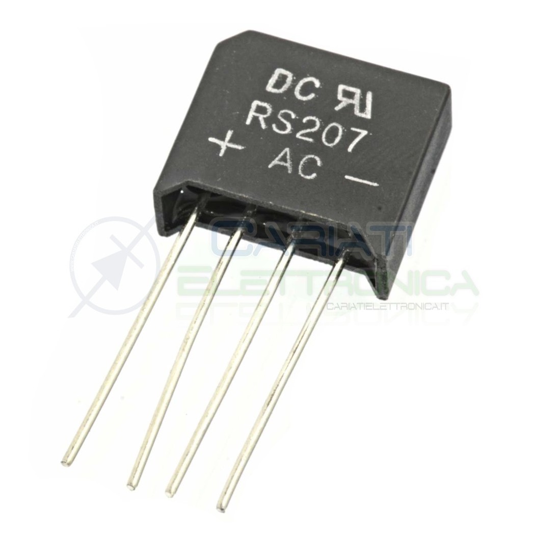 Ponte raddrizzatore monofase RS207 1000V 2A DC COMPONENTS DC COMPONENTS