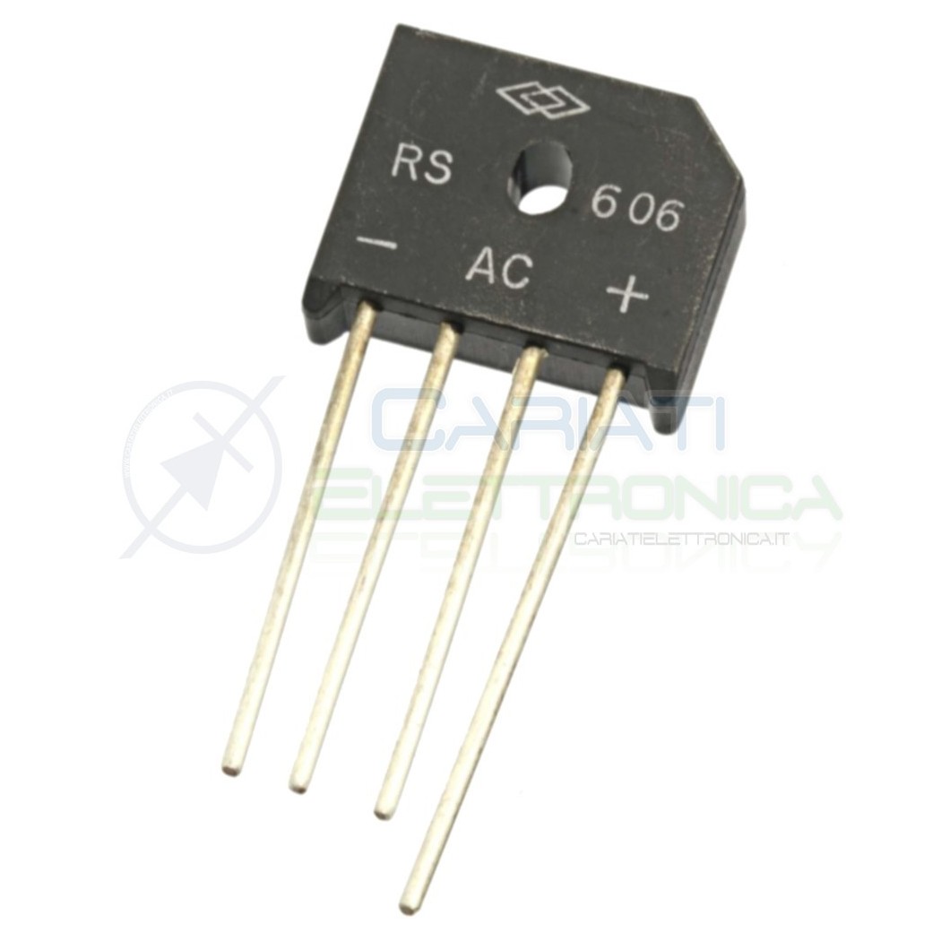 1 Pezzo Ponte raddrizzatore monofase RS606 800V 6A DC COMPONENTSDC COMPONENTS