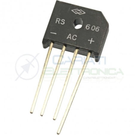 1 Pezzo Ponte raddrizzatore monofase RS606 800V 6A DC COMPONENTSDC COMPONENTS