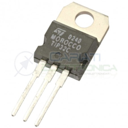 2 PEZZI TRANSISTOR TIP32C PNP 100V 3A 2WATT TO-220 ST MICROELECTRONICS