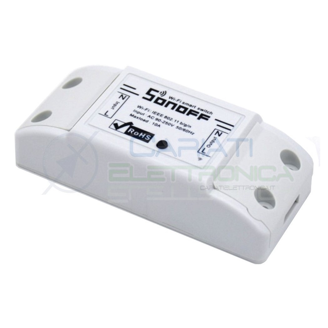 SCHEDA 1 RELè SONOFF BASIC 230V INTERRUTTORE WIFI INTERNET CON APP TELEFONO