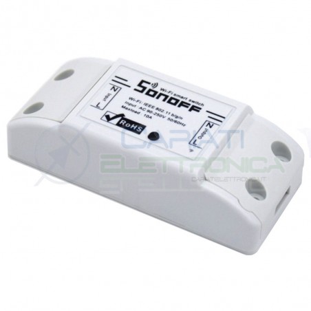 SCHEDA 1 RELè SONOFF BASIC 230V INTERRUTTORE WIFI INTERNET CON APP TELEFONO