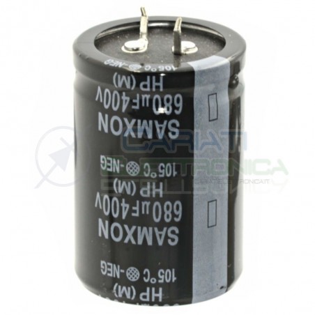680uF 400V Electrolytic Capacitor Snap-In 35x50mm 105° pin pitch 10mm SamxonSamxon