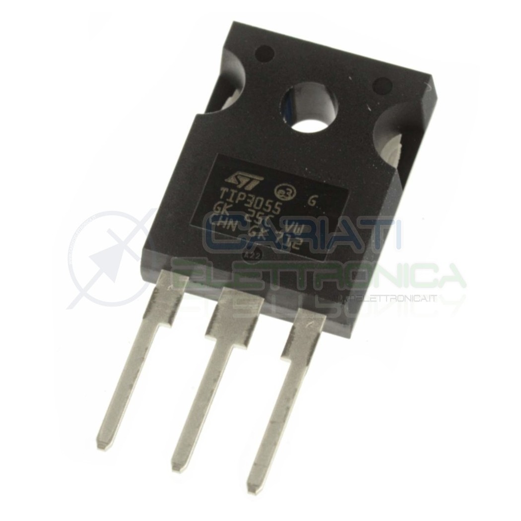 1 PEZZO TRANSISTOR TIP3055 NPN 100V 15A 90W TIP 3055 TO-247ST MICROELECTRONICS