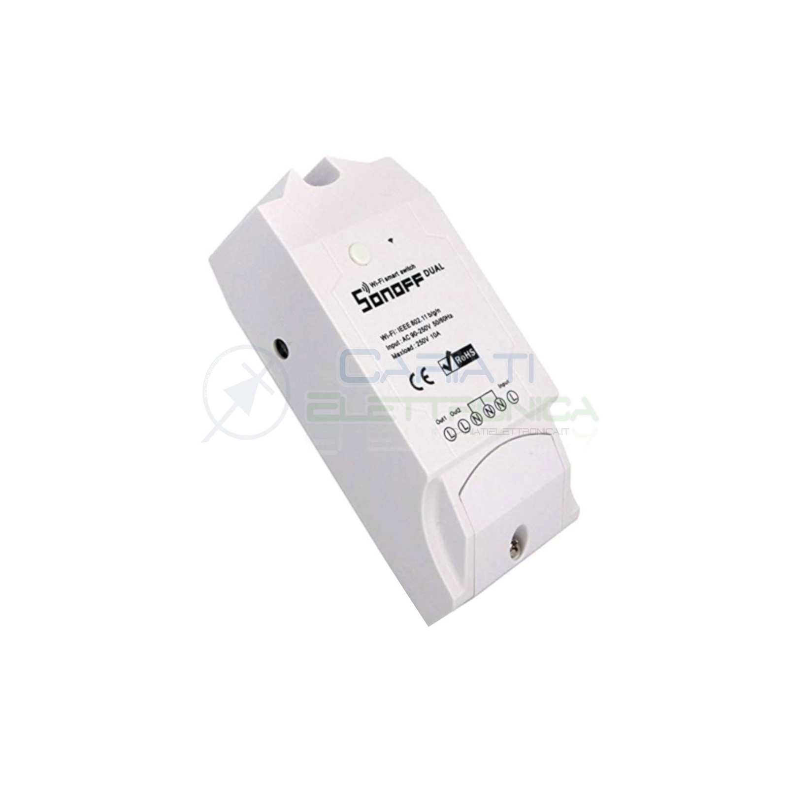 SCHEDA 2 RELè SONOFF DUAL 230V INTERRUTTORE WIFI INTERNET CON APP TELEFONO