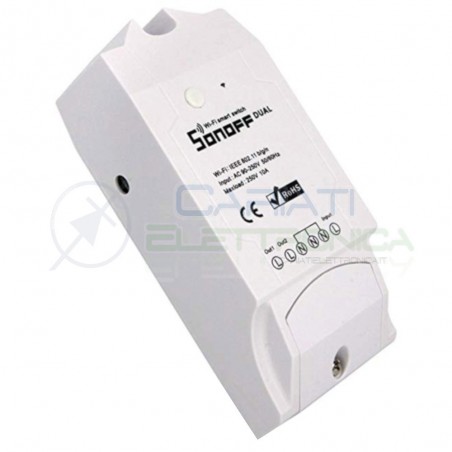 SCHEDA 2 RELè SONOFF DUAL 230V INTERRUTTORE WIFI INTERNET CON APP TELEFONO