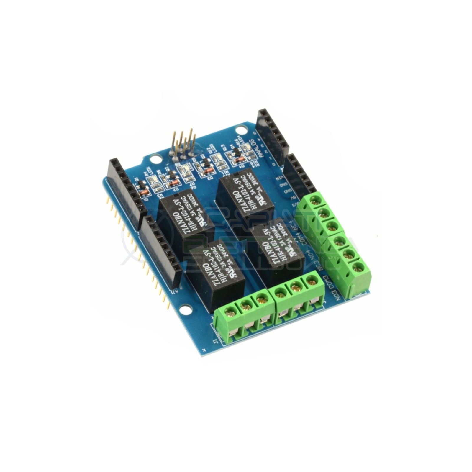 MODULO SCHEDA RELE' 4 CANALI per ARDUINO 5Vdc CON LED