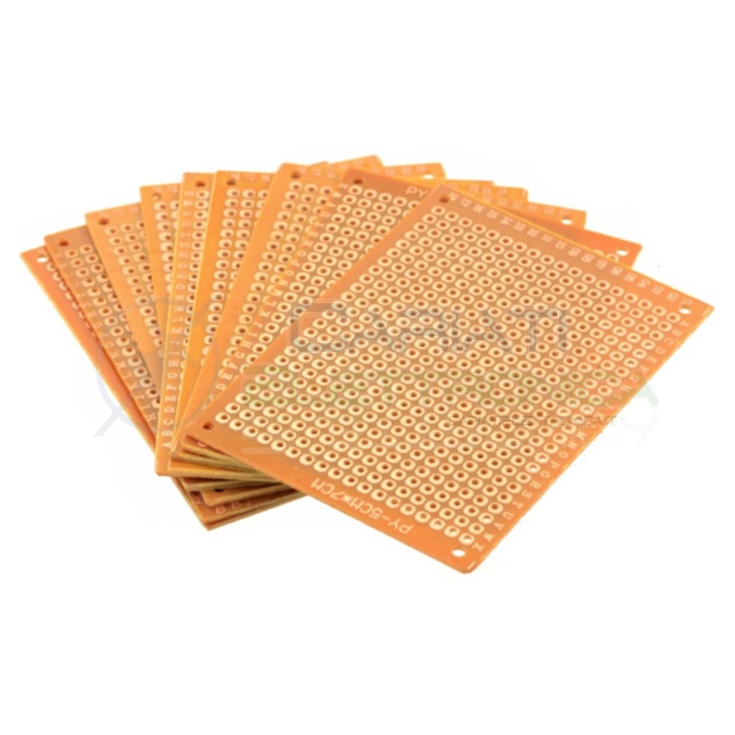 10 PEZZI BASETTA MILLEFORI BREADBOARD 70 x 50 mm Bachelite Mono FacciaGenerico