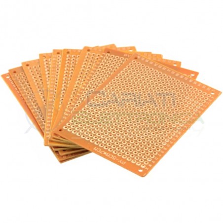 10 PEZZI BASETTA MILLEFORI BREADBOARD 70 x 50 mm Bachelite Mono FacciaGenerico