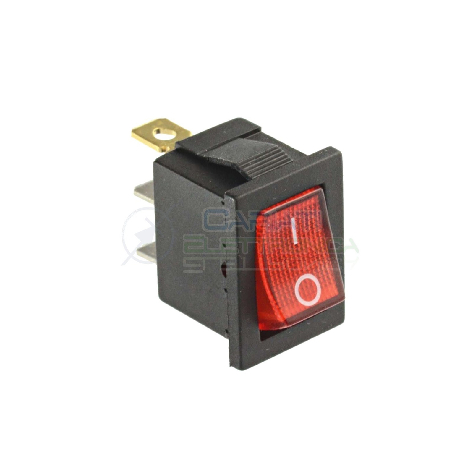 Interruttore Rosso a Bilanciere 0 1 ON OFF 6A 250V da pannello con Luce SPST