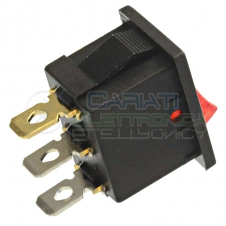 Interruttore Rosso a Bilanciere 0 1 ON OFF 6A 250V da pannello con Luce SPST