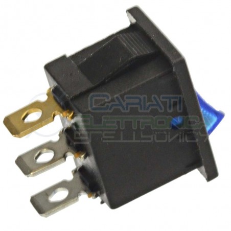 Interruttore Blu a Bilanciere 0 1 ON OFF 6A 250V da pannello con Luce SPST