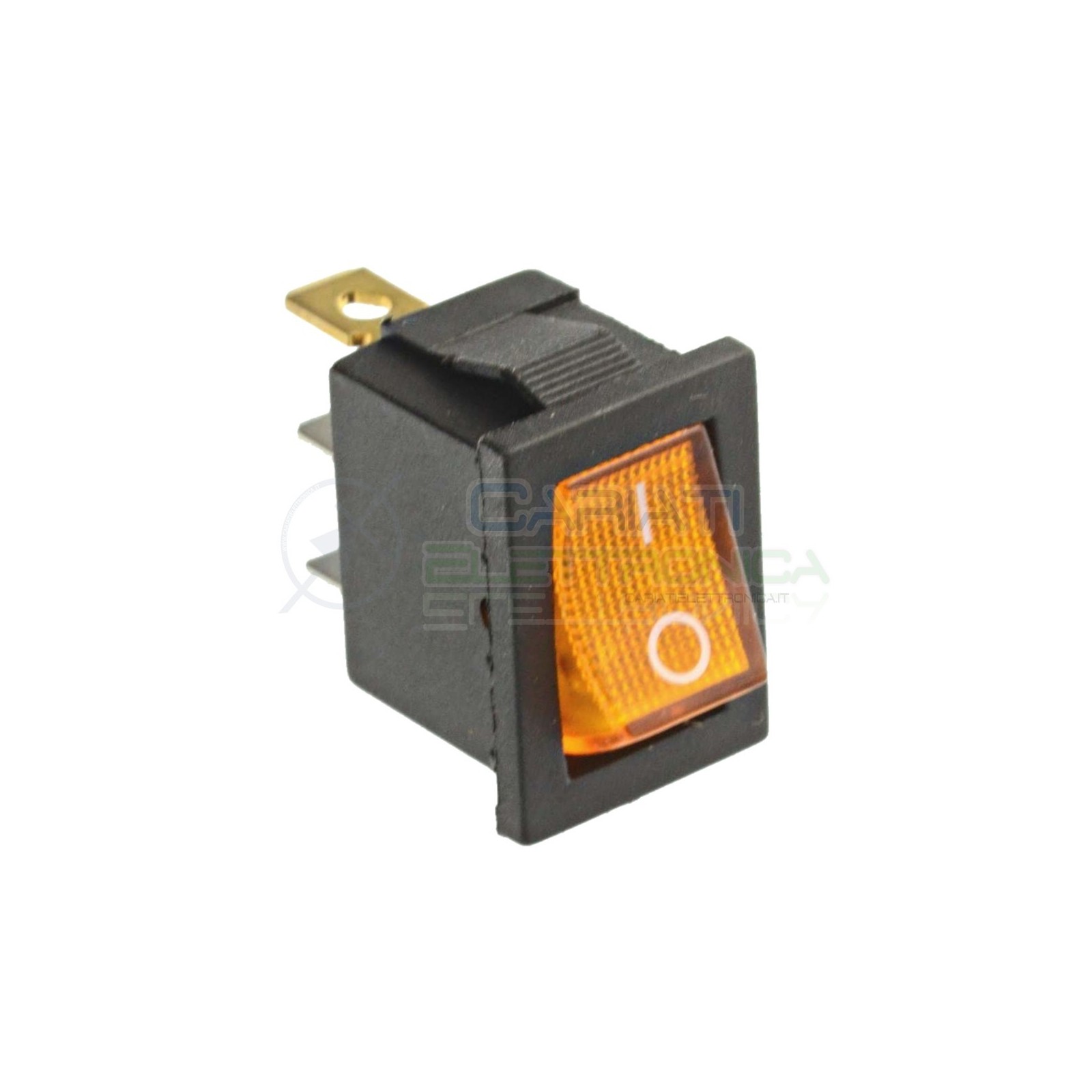 Interruttore Giallo a Bilanciere 0 1 ON OFF 6A 250V da pannello con Luce SPST