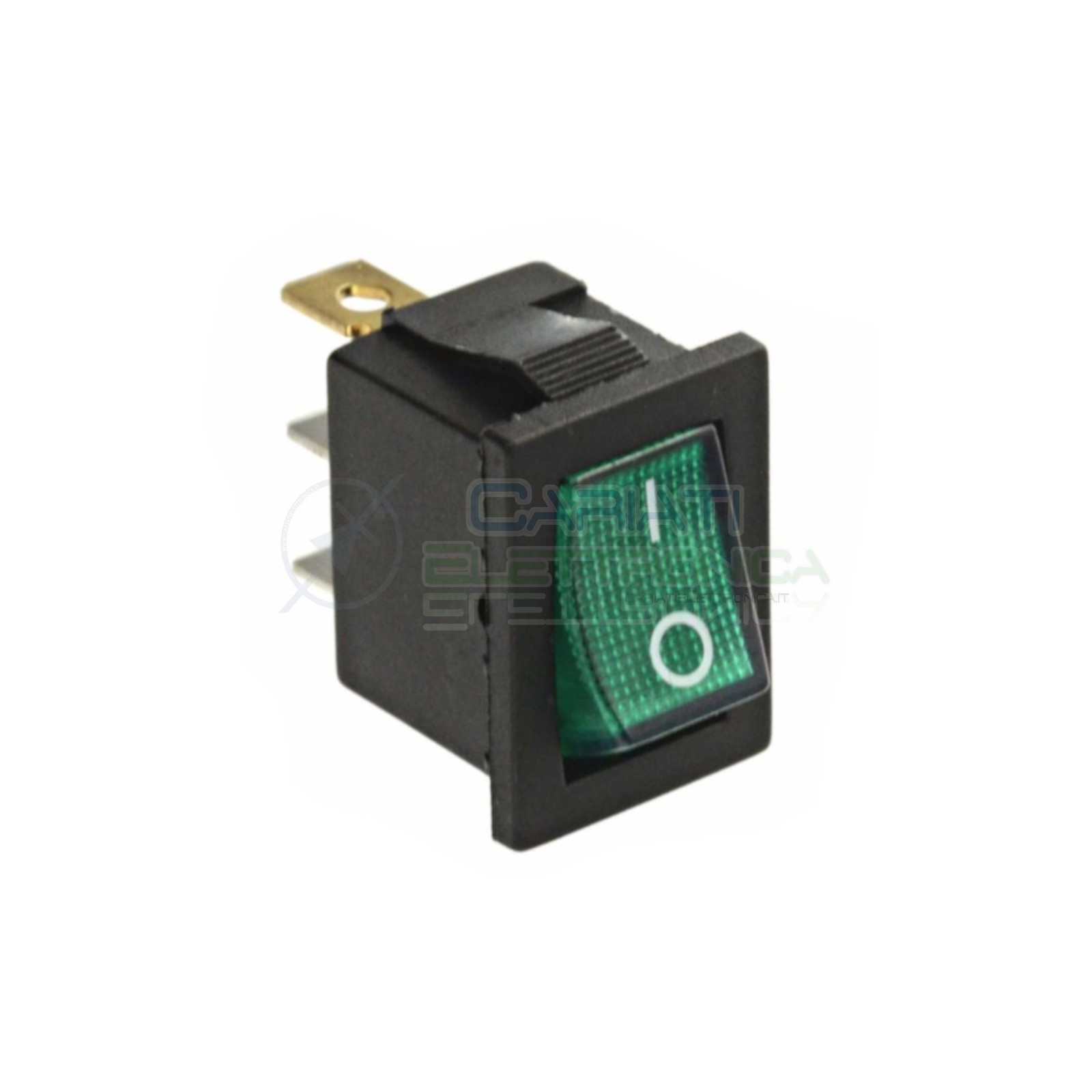 Interruttore Verde a Bilanciere 0 1 ON OFF 6A 250V Da Pannello Con Luce SPST