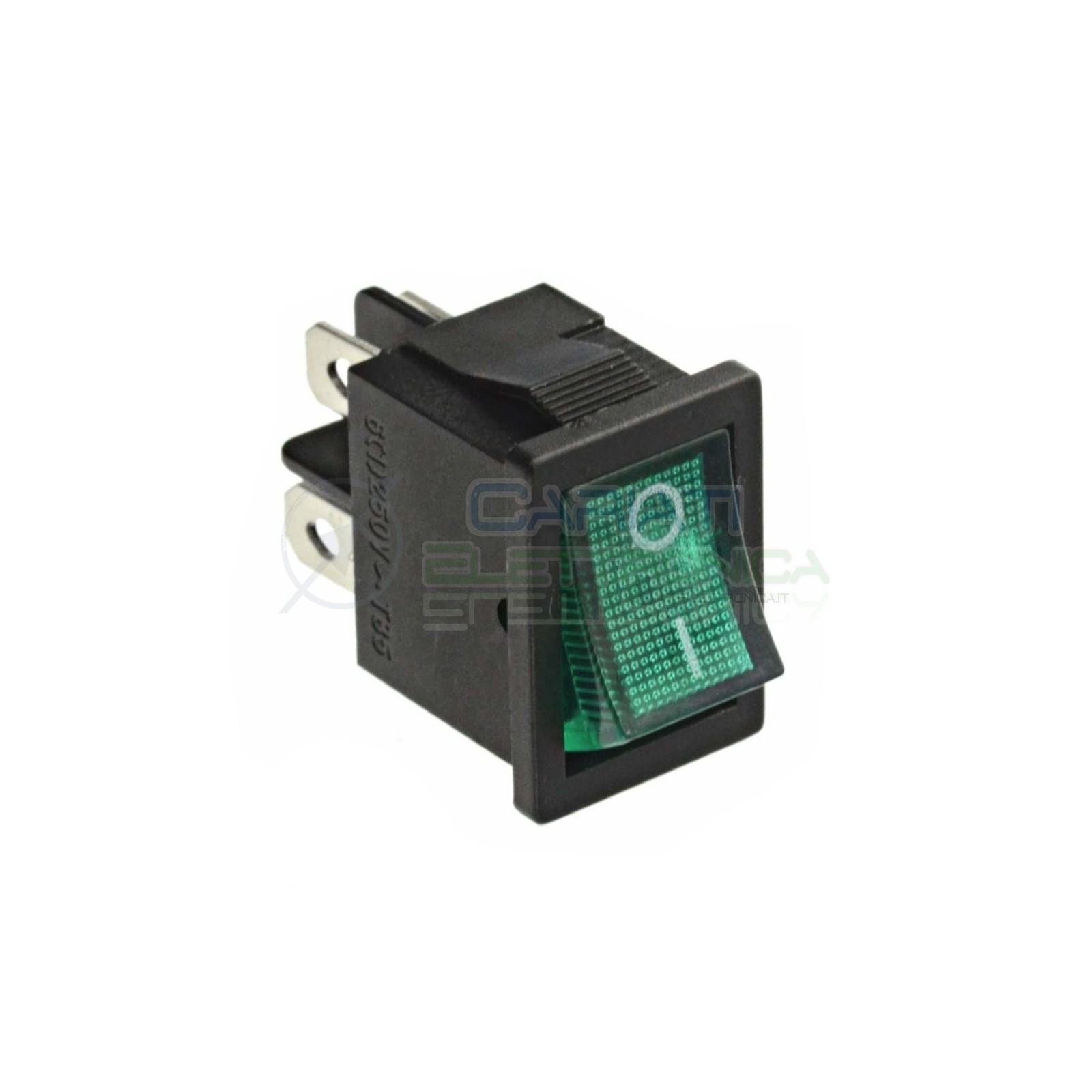 Interruttore Verde A Bilanciere Bipolare ON OFF 6A 250V Da Pannello Con Luce DPST