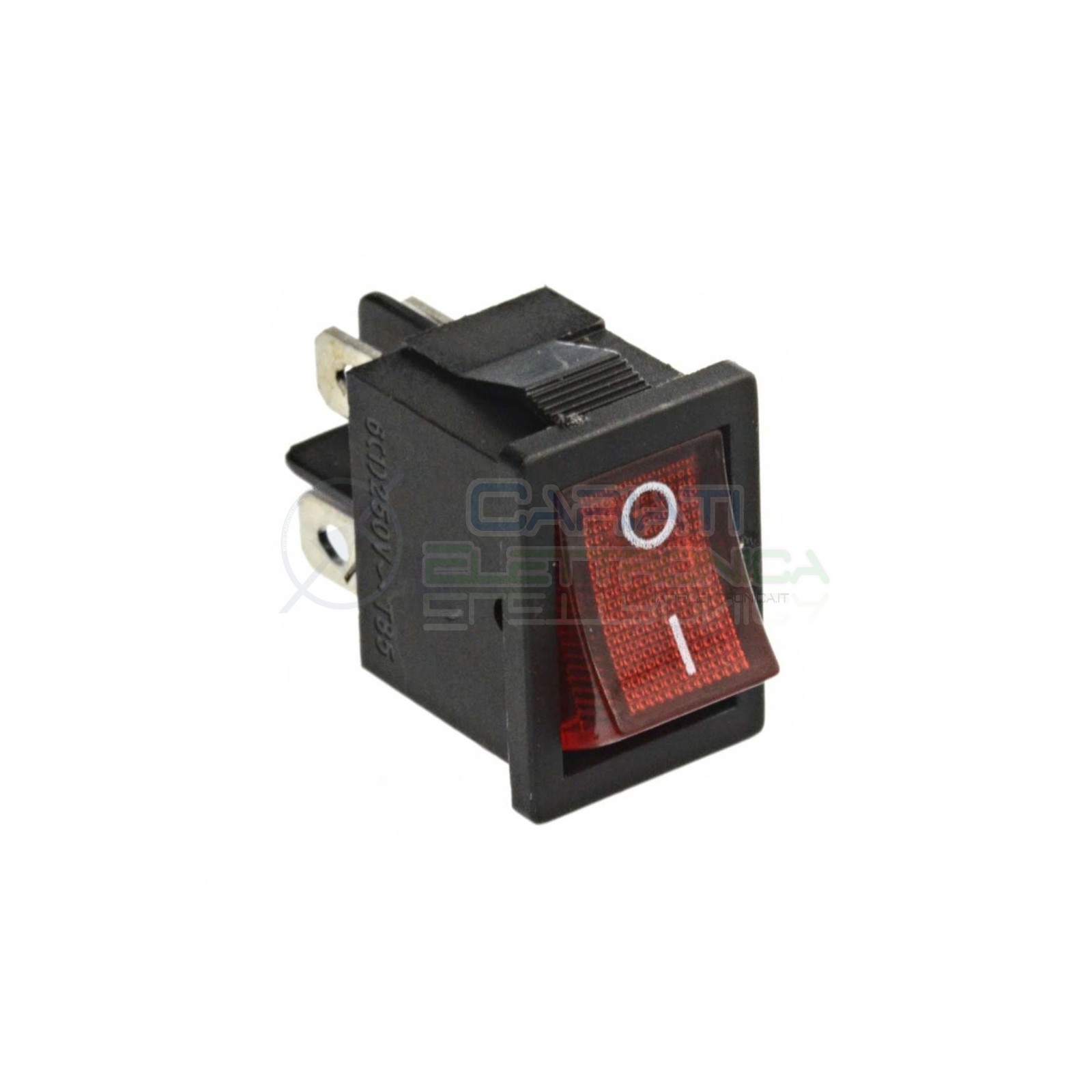 Interruttore Rosso A Bilanciere Bipolare ON OFF 6A 250V Da Pannello Con Luce DPST