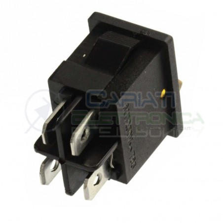 Interruttore Giallo A Bilanciere Bipolare ON OFF 6A 250V Da Pannello Con Luce DPST