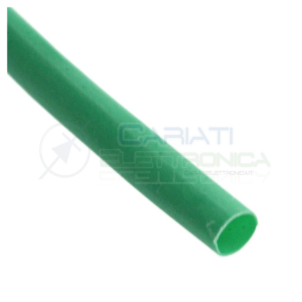 2 METRI DI Guaina Termoretraibile da 1,5mm VERDE Termorestringente 2m