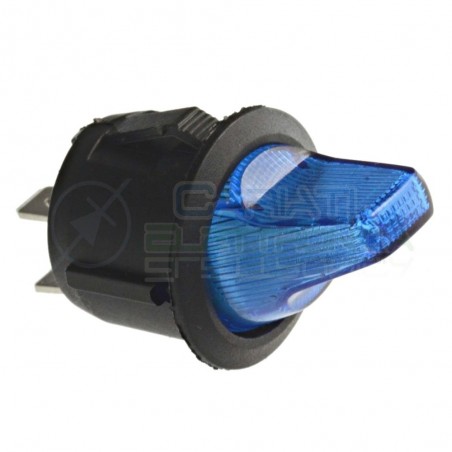 Interruttore a Bilanciere con Leva unipolare da pannello Blu ON OFF 6A 250V SPST