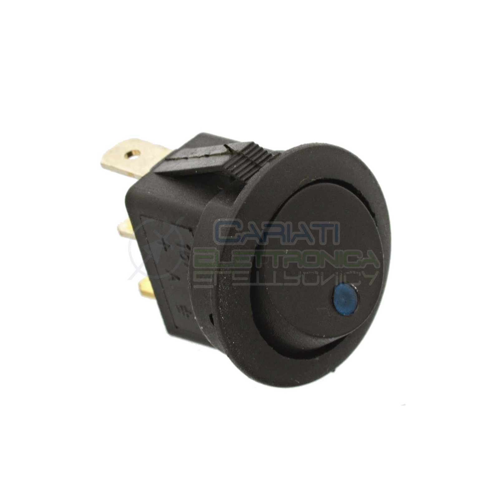 Interruttore a Bilanciere Nero Con Led Blu 16A 12V SPST da pannello