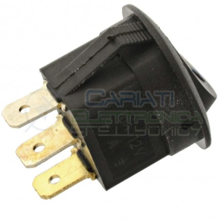 Interruttore a Bilanciere Nero Con Led Blu 16A 12V SPST da pannello