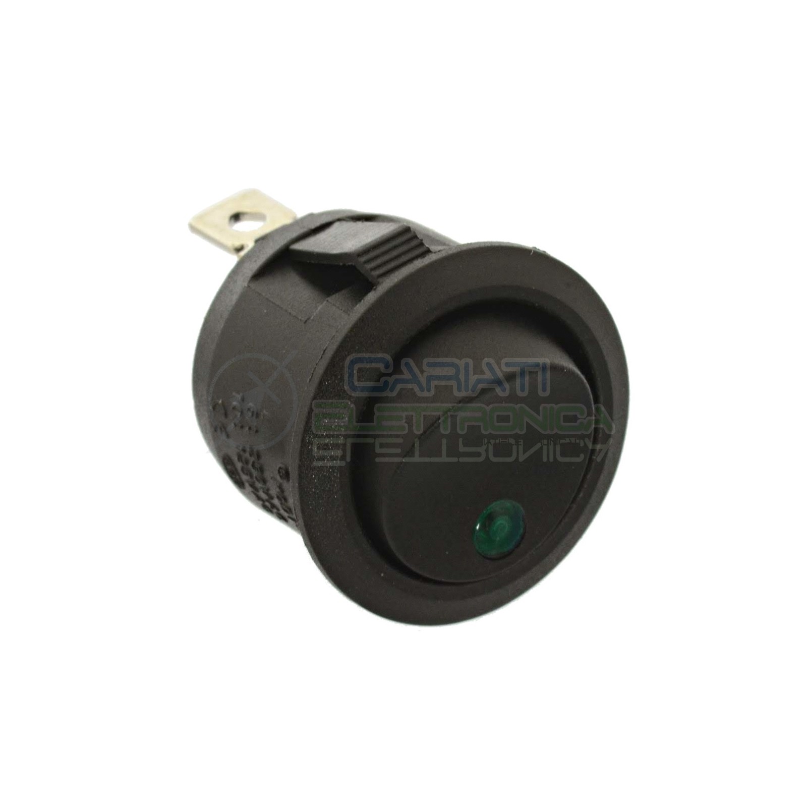 Interruttore a Bilanciere Nero Con Led Verde 10A 12V SPST da pannello