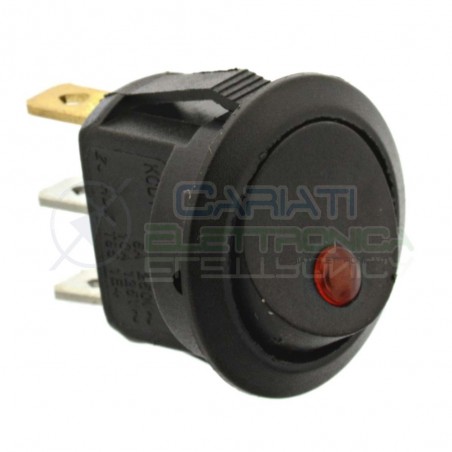 Interruttore a Bilanciere Rosso Con Luce 6A 250V SPST da Pannello