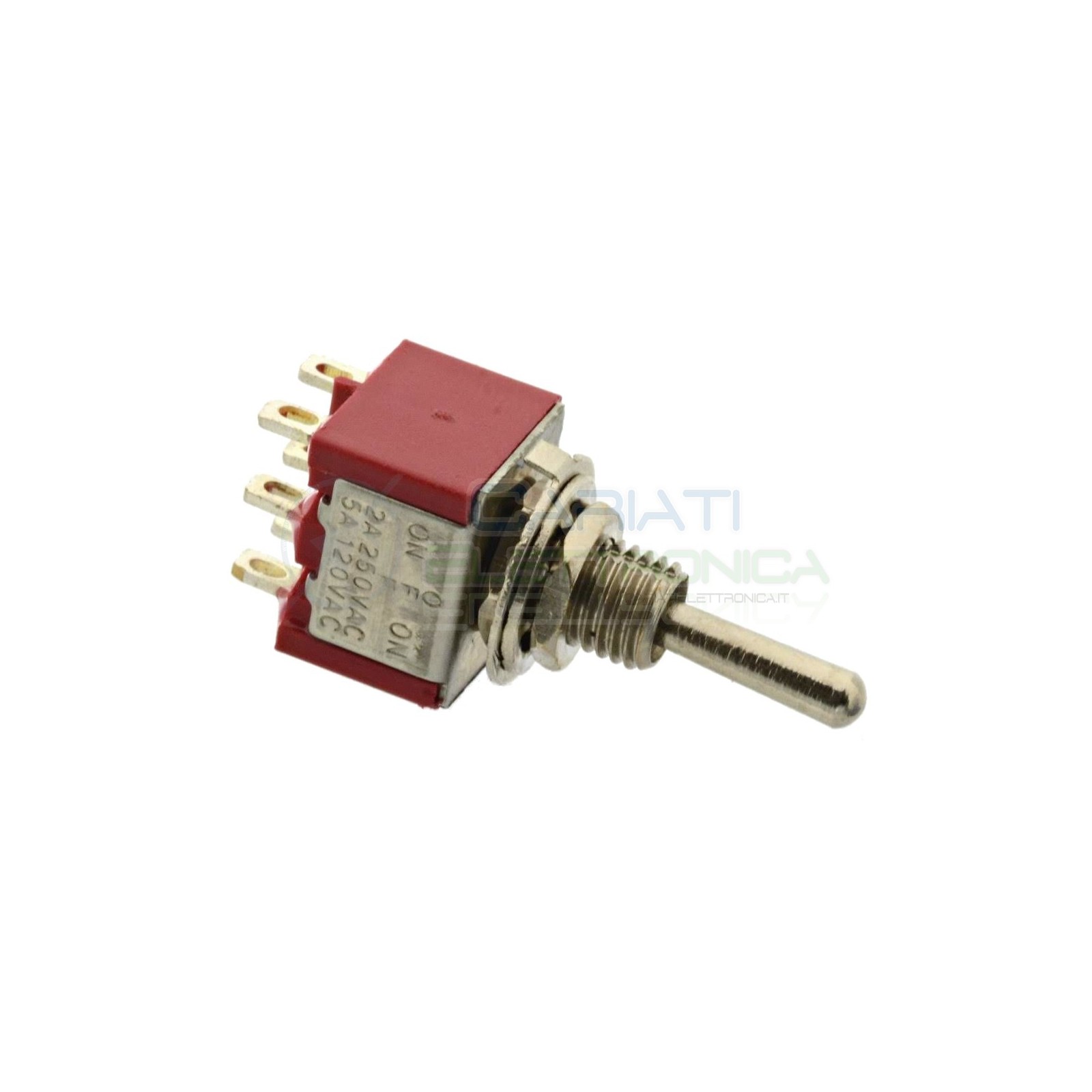 Interruttore Deviatore a Leva ON OFF ON 2A 250V 6 Pin DP3T Bilanciere