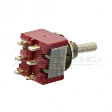 Interruttore Deviatore a Leva ON OFF ON 2A 250V 6 Pin DP3T Bilanciere