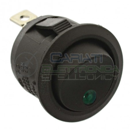Interruttore a Bilanciere Verde Con Luce 6A 250V SPST da Pannello