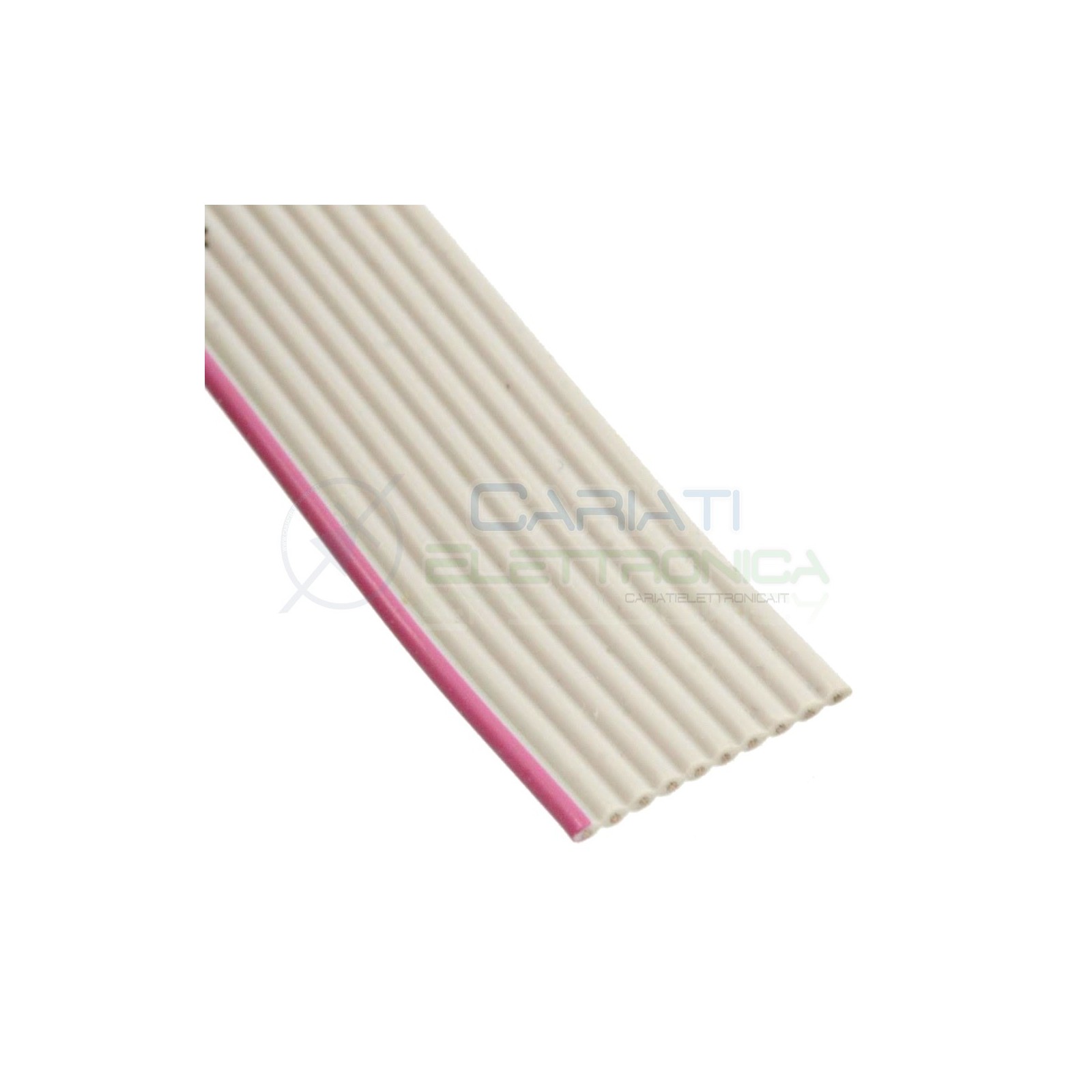 50cm DI CAVO PIATTO FLAT IDC MULTIPOLARE 28 AWG 10 POLI PIN PASSO 1,27 GRIGIO