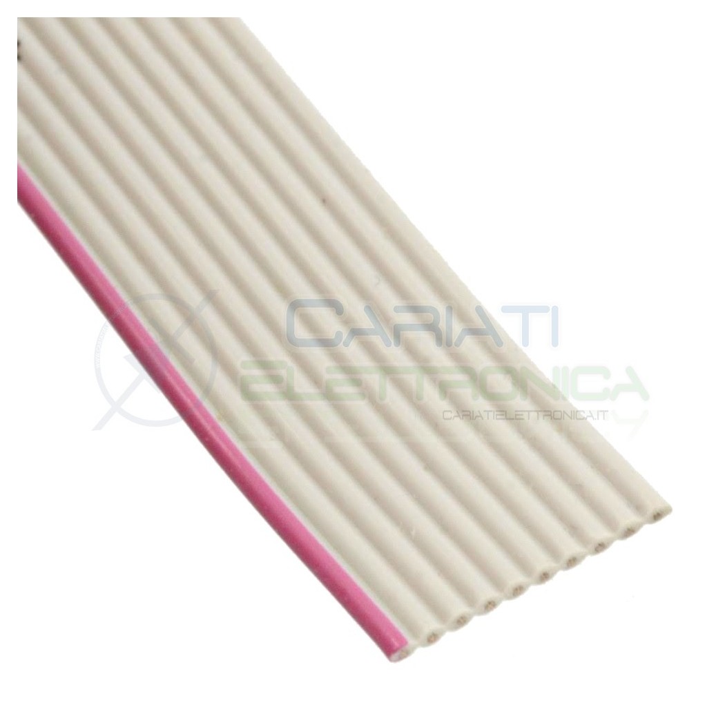 50cm DI CAVO PIATTO FLAT IDC MULTIPOLARE 28 AWG 10 POLI PIN PASSO 1,27 GRIGIO