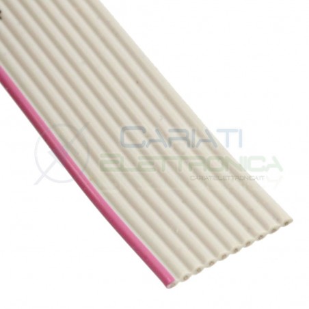 50cm DI CAVO PIATTO FLAT IDC MULTIPOLARE 28 AWG 10 POLI PIN PASSO 1,27 GRIGIO
