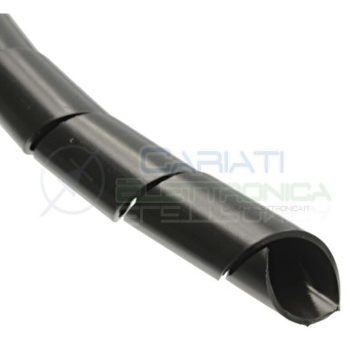 Guaina a Spirale Avvolgicavo NERA Diametro 6mm Lunghezza 10 m Spiral Wrapping