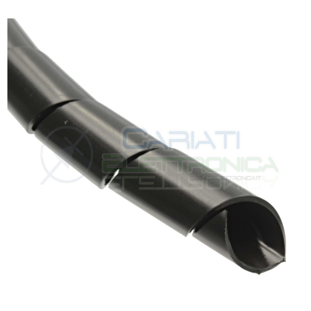 Guaina a Spirale Avvolgicavo NERA Diametro 6mm Lunghezza 10 m Spiral Wrapping