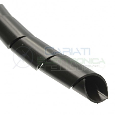 Guaina a Spirale Avvolgicavo NERA Diametro 6mm Lunghezza 10 m Spiral Wrapping