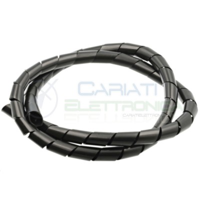 Guaina a Spirale Avvolgicavo NERA Diametro 6mm Lunghezza 10 m Spiral Wrapping