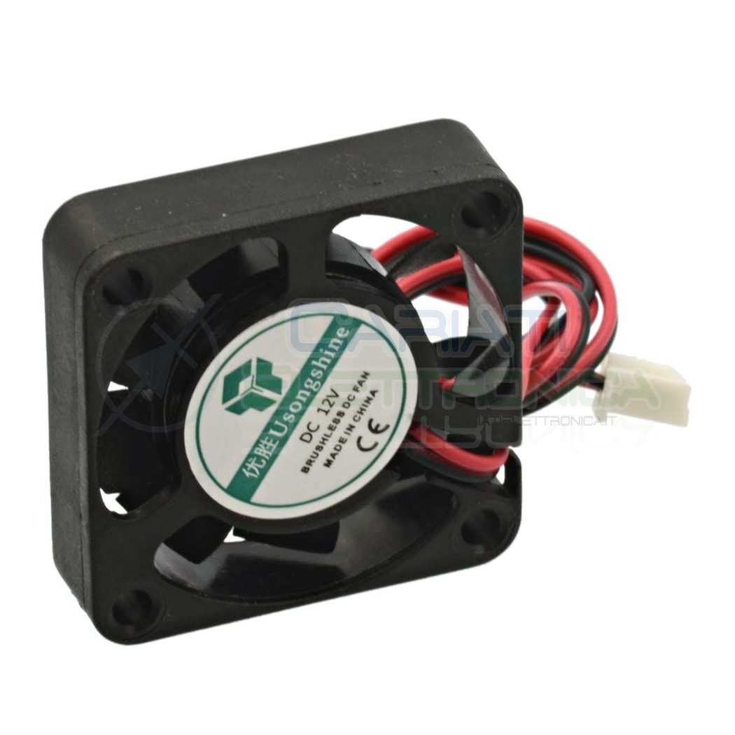 Ventola assiale nera 40 x 40 x 10 mm 12V DC Cooling fan Dissipazione Ventilazione